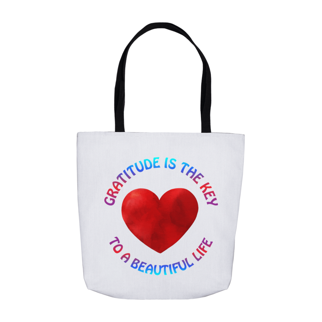 Tote Bag (Gratitude is the Key to a Beautiful Life - Heart)