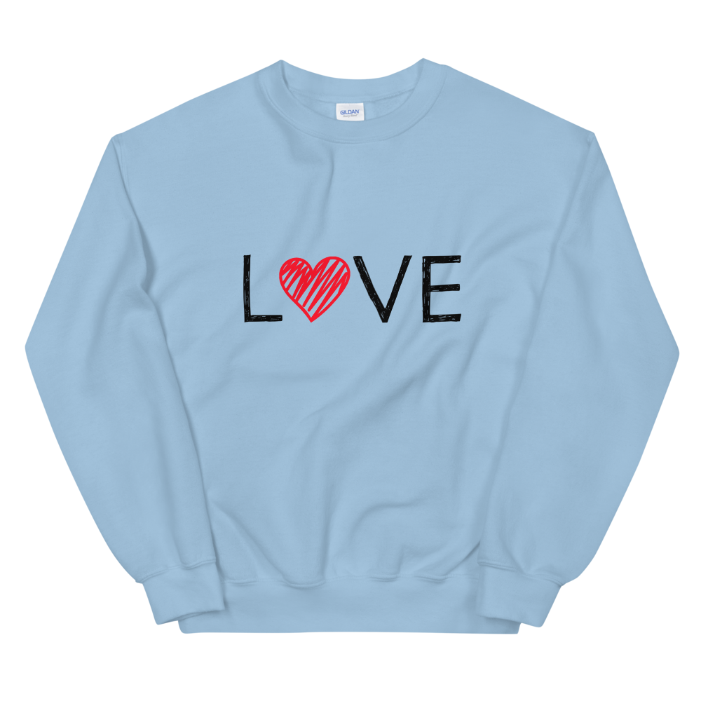 Unisex Heavy Blend Crewneck Sweatshirt (LOVE - red heart)