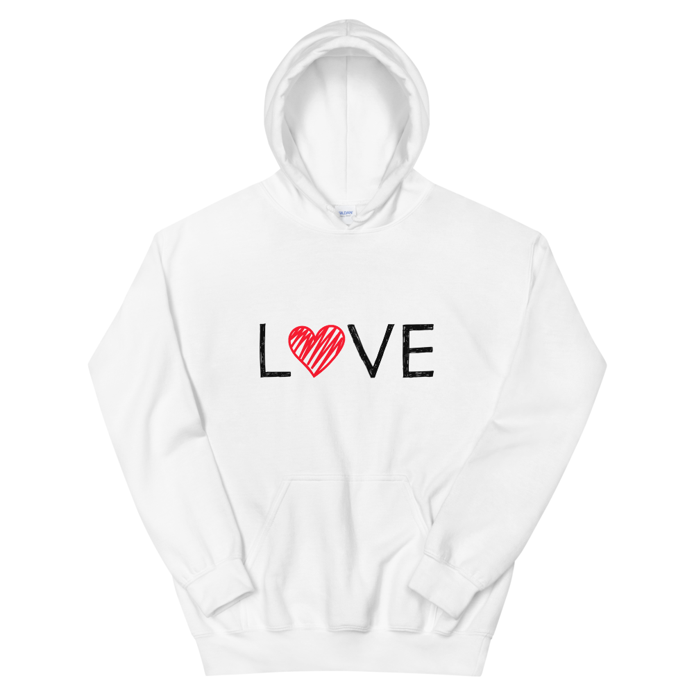 Hooded Sweatshirt (LOVE - red heart)