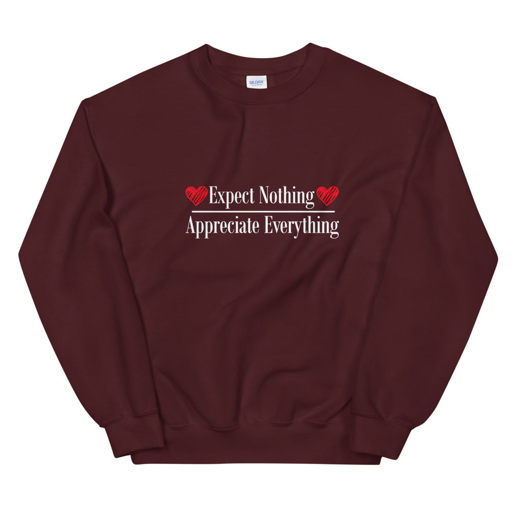 Unisex Heavy Blend Crewneck Sweatshirt (Expect Nothing/Appreciate Everything)