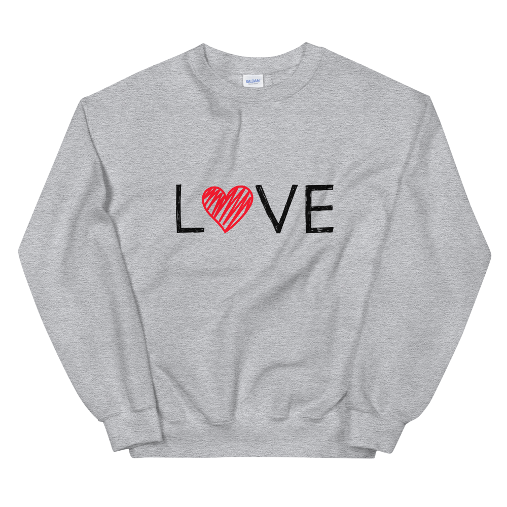 Unisex Heavy Blend Crewneck Sweatshirt (LOVE - red heart)
