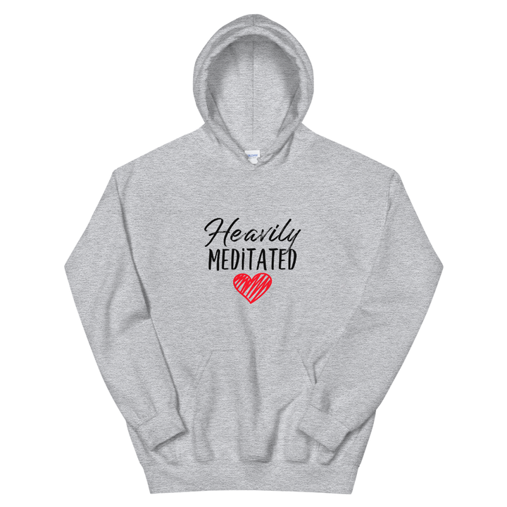 Hooded Sweatshirt (Heavily Meditated - red heart)