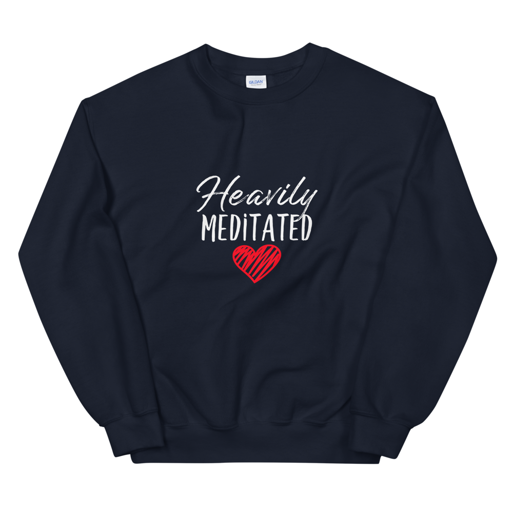 Unisex Heavy Blend Crewneck Sweatshirt (Heavily Meditated - red heart)