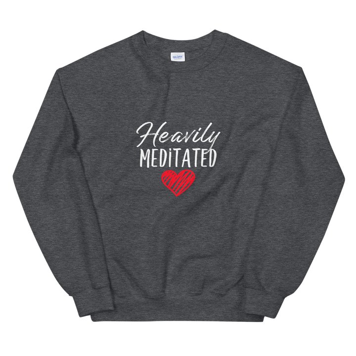 Unisex Heavy Blend Crewneck Sweatshirt (Heavily Meditated - red heart)