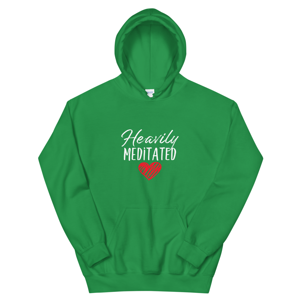 Hooded Sweatshirt (Heavily Meditated - red heart)