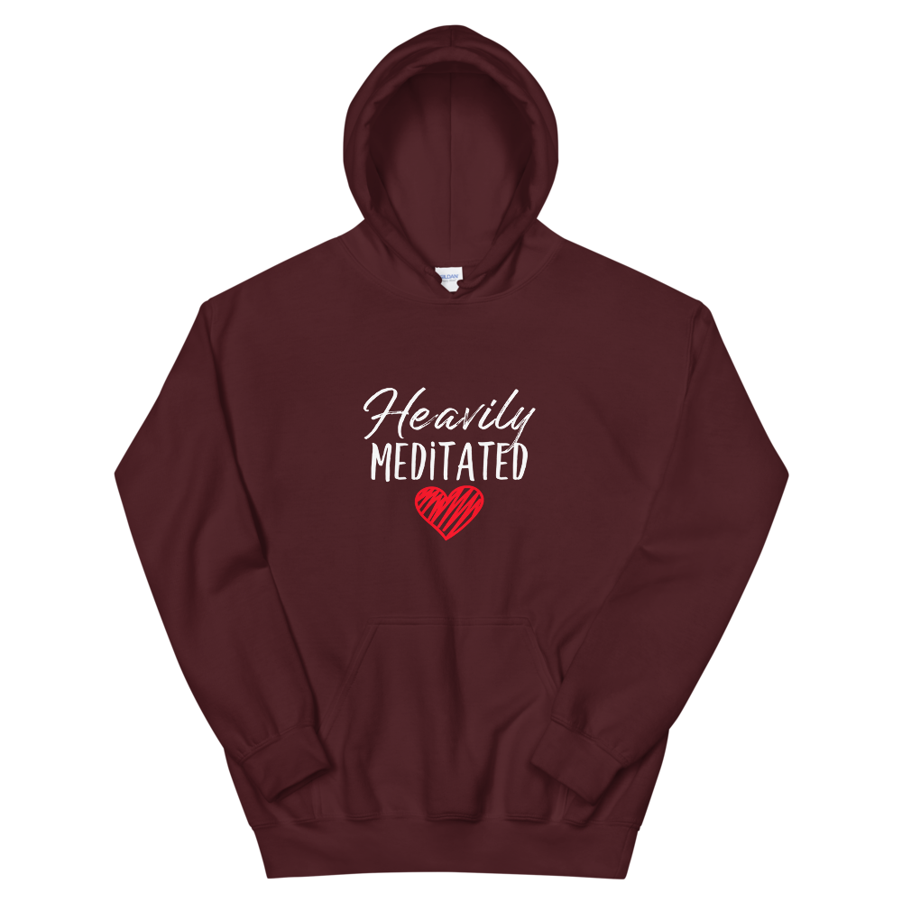 Hooded Sweatshirt (Heavily Meditated - red heart)