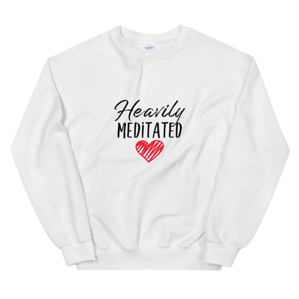 Unisex Heavy Blend Crewneck Sweatshirt (Heavily Meditated - red heart)
