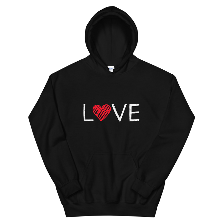 Hooded Sweatshirt (LOVE - red heart)