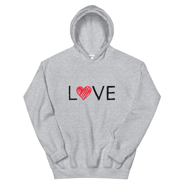 Hooded Sweatshirt (LOVE - red heart)