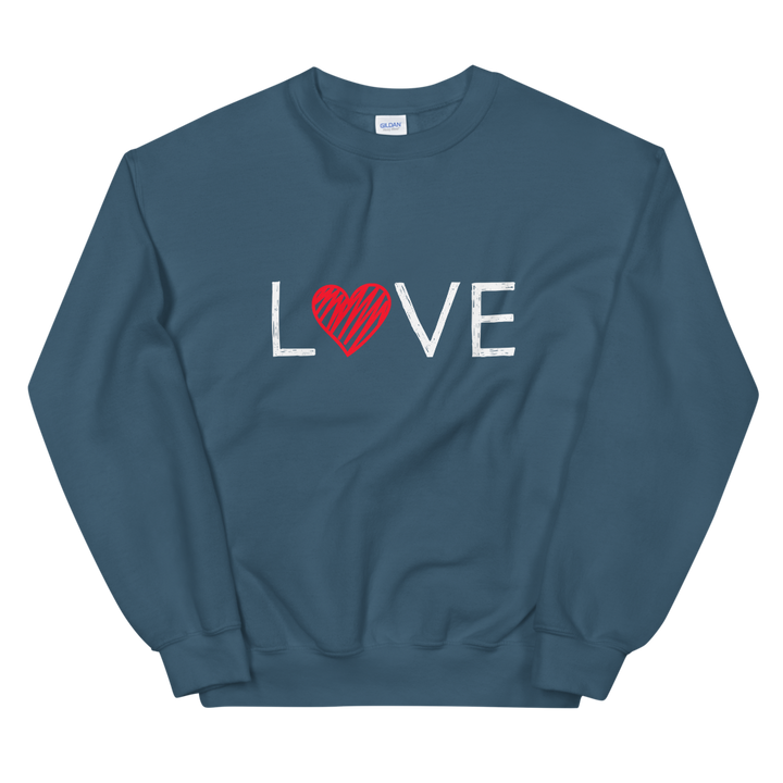 Unisex Heavy Blend Crewneck Sweatshirt (LOVE - red heart)