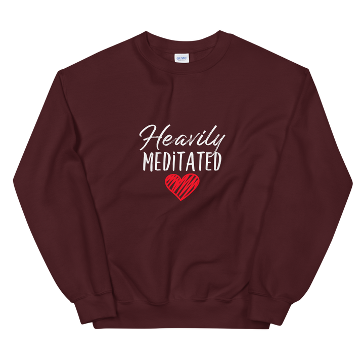 Unisex Heavy Blend Crewneck Sweatshirt (Heavily Meditated - red heart)