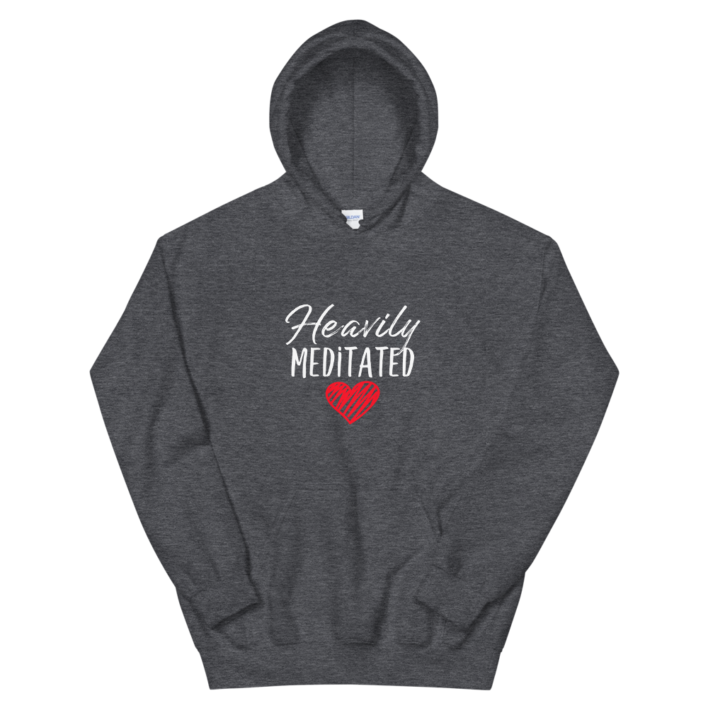 Hooded Sweatshirt (Heavily Meditated - red heart)