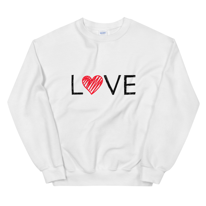 Unisex Heavy Blend Crewneck Sweatshirt (LOVE - red heart)
