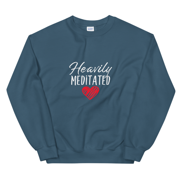Unisex Heavy Blend Crewneck Sweatshirt (Heavily Meditated - red heart)