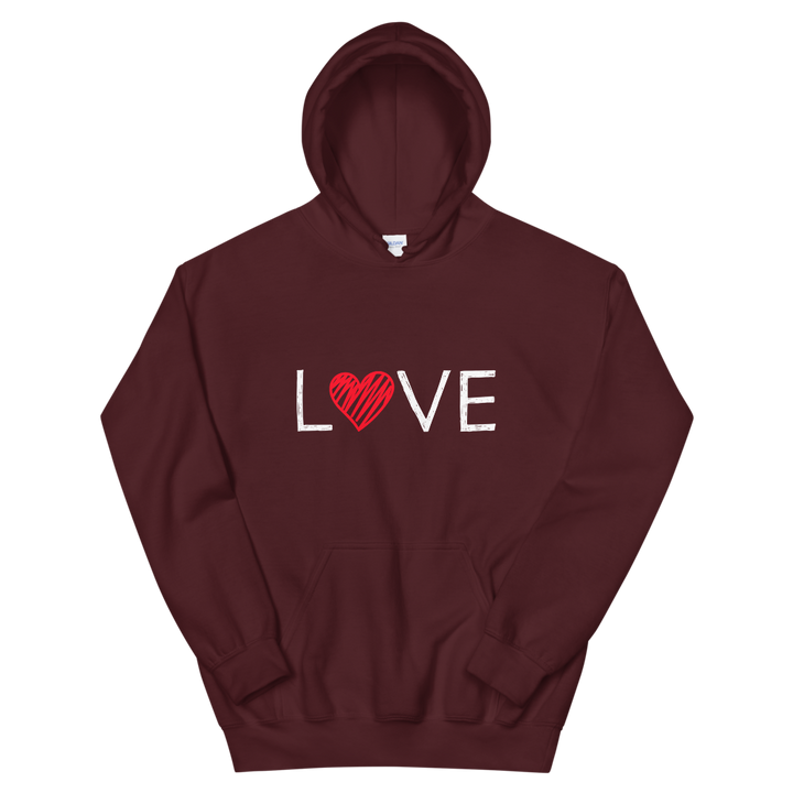 Hooded Sweatshirt (LOVE - red heart)